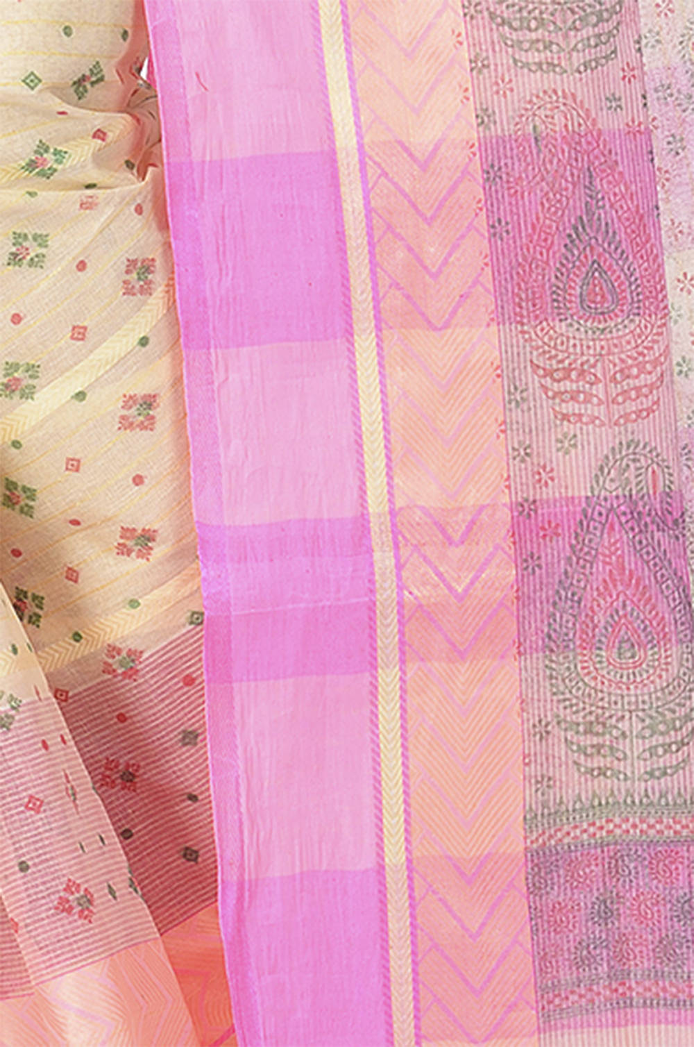 Pink Pure Cotton ANARKOLI PRINT Tant Saree Print (4072)